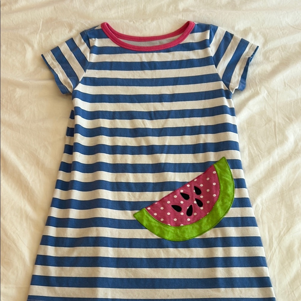 Kelly’s Kids 6/7  Watermelon Striped T-Shirt Dress